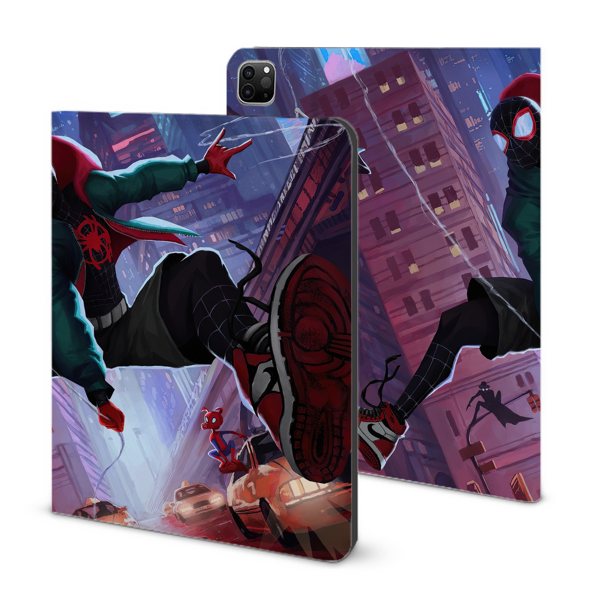（画像用） Spider Man スパイダーマン IPad ケース ブック型 PUレザー TPU 耐衝撃 軽量 薄型 ペン収納なし 全面保護 IPad 各モデル対応